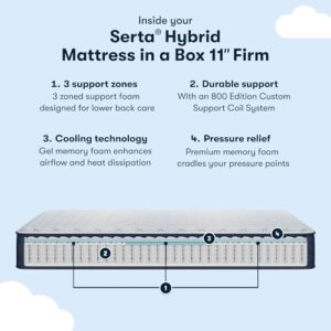 Serta Sleeptrue Firm 11" Full Hybrid Mattress in a Box, Cooling, Breathable, and Pressure Relieving - 100 Night Trial, CertiPUR-US Certified and 10 Year Limited Warranty