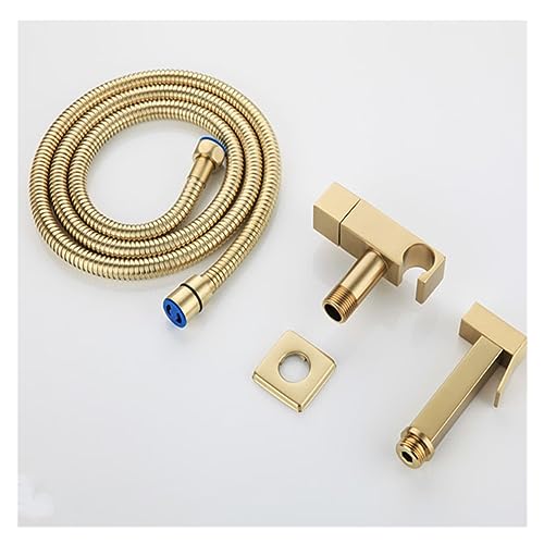 Brass Bidet Faucet Handheld Toilet Bidet Sprayer Sanitary Shower Toilet Faucet Single Cold Water Faucet Self Cleaning(Gold)