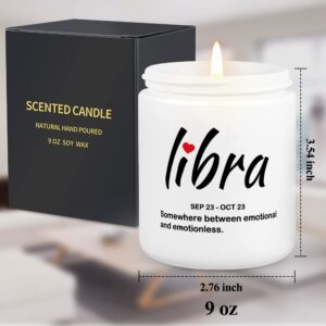 Funny Birthday Gifts for Women Men, Unique Libra Candle Bday Gifts for Best Friends Her Woman Mom Girlfriend Sister Friendship Gifts - Astrology Zodiac Gifts for September October Birthday