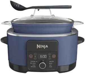 ninja mc1001 foodi possiblecooker pro 8.5 quart multi-cooker, with 8 in 1 slow cooker dutch oven, steamer, nonstick, oven safe pot to 500°f blue