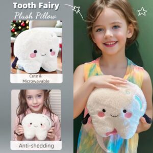 uoozii Non-Shedding 8" | 1lb Tooth Fairy Pillow, Microwavable & Weighted Plush Tooth Fairy Tooth Holder, Warm Tooth Fairy Gifts for Girls & Boys