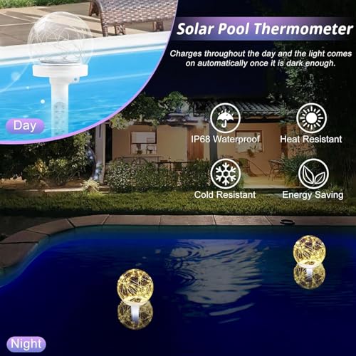 YUELER Multifunctional Solar Pool Swimming Pool Colorful LED Light Display, Waterproof, Energy Saving