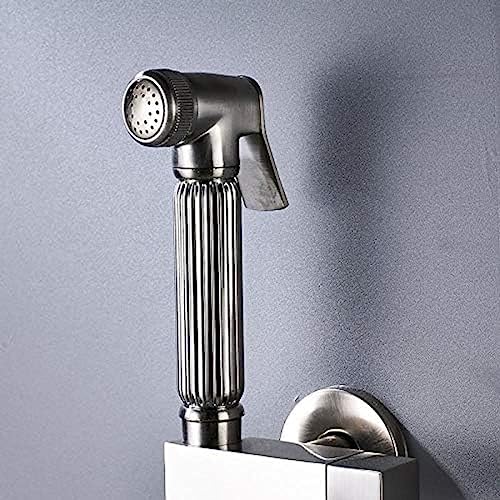 MINJING Kitchen Taps Brushed Nickel Bidet Sprayer Head Wall Mounted Bathroom Bidet Faucet Shower Faucet Toilet Bidet Muslim Brass Washer Tap