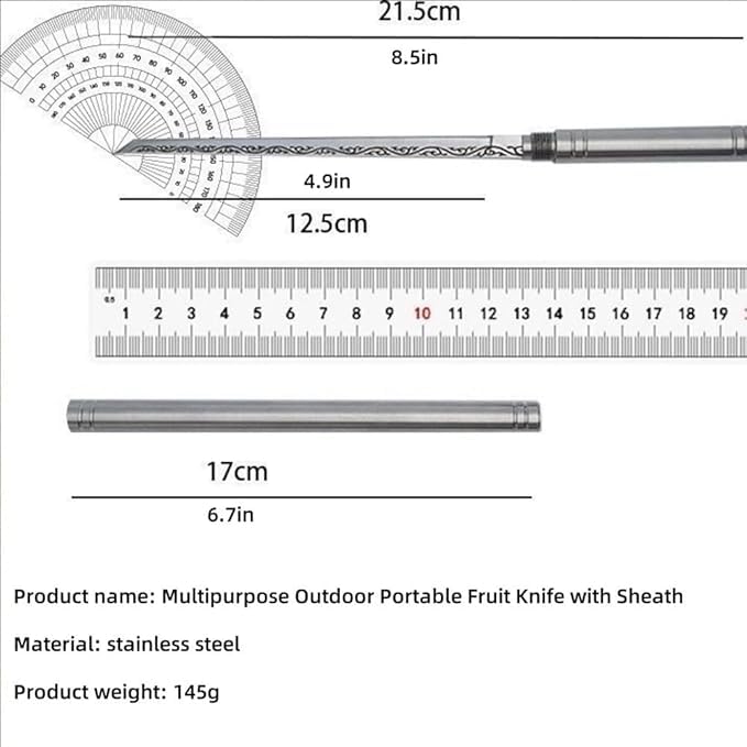 MQIJIN Multipurpose Outdoor Portable Fruit Knife with Sheath, Cuchillo Multiusos para Fruta Portátil para Exteriores Con Funda, Multiusos Portátil Cuchillo para Fruta Con Funda(2pcs)