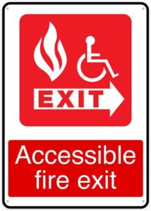 accessible fire exit retro vintage sign home bar pub kitchen restaurant wall deocr plaque signs 12x8inch