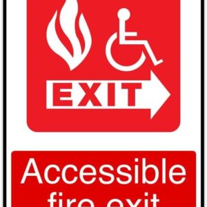 Accessible Fire Exit Retro Vintage Sign Home Bar Pub Kitchen Restaurant Wall Deocr Plaque Signs 12X8Inch