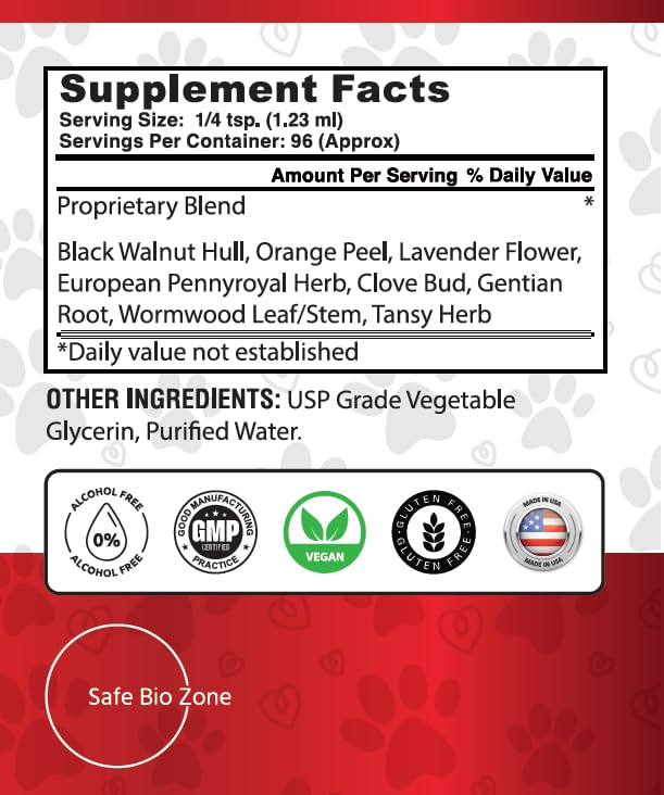 Intestinal Cleanse for Dogs and Cats, Digestive and Intestinal Support, Liquid Herbal Supplement for Gut, Health and Support, Promotes Beneficial Flora Growth, 4 Fl Oz