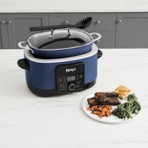 Ninja MC1001 Foodi PossibleCooker PRO 8.5 Quart Multi-Cooker, with 8 in 1 Slow Cooker Dutch Oven, Steamer, Nonstick, Oven Safe Pot to 500°F Blue