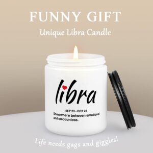 Funny Birthday Gifts for Women Men, Unique Libra Candle Bday Gifts for Best Friends Her Woman Mom Girlfriend Sister Friendship Gifts - Astrology Zodiac Gifts for September October Birthday