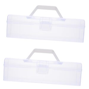 SHINEOFI 4 Pcs Calligraphy Tool Box Clear Pencil Case Large Clear Storage Bins Containers with Lids Sundries Storage Case Painting Tools Storage Case Storage Cases Toolbox Plastic