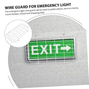 BEBEMOKO Exit Light Commercial Emergency Light Wire Cages Corded Emergency Light Emergency Light Protection Cover Protectors Wall Mounted Emergency Light Wire Cover The Wire Sign Iron White