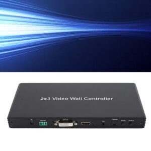 2x3 Video Wall Controller, HD Multimedia Interface DVI RS232 Input 1080P HD Seamless Splicing Professional Processor, 1080P Video Wall Controller (US Plug)