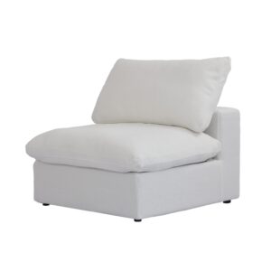 Down Filled Middle Seat,Cloud Modular Sectional Sofa,Minimalist Wide Deep Seat Couches for Office Apartment (White)