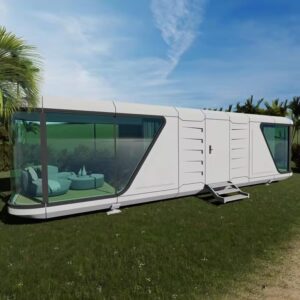 Futuristic Mobile Capsule Home - 1 Bedroom, Full Bathroom, Kitchen & Living Area - Sleek Portable Cabin