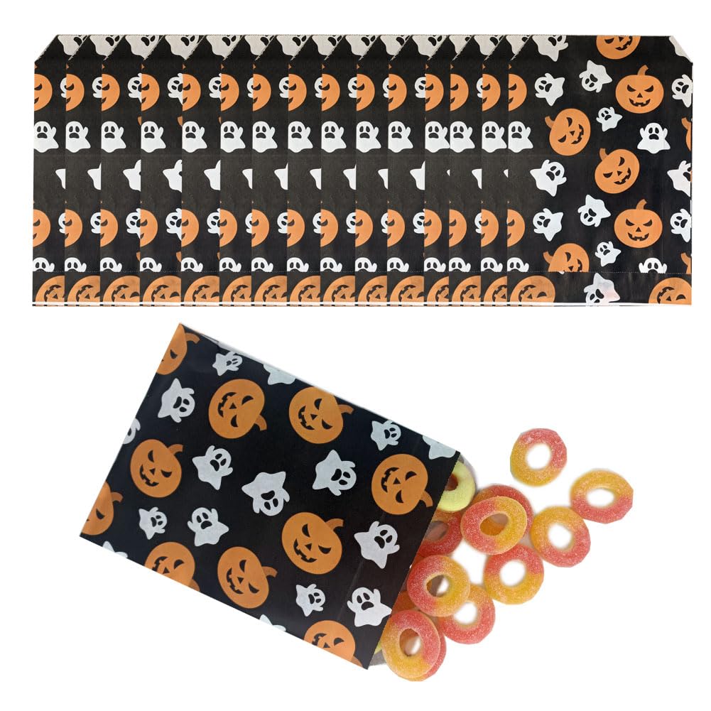 MENDERRY Paper Halloween Treat Candy bags Trick or Treat Bags Treat Bags Party Favor Cookie Bag