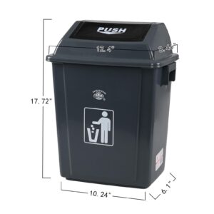 Esdiplot 4 Packs 5 Gallon Plastic Trash Can with Swing Lid, Garbage Bin Waste Basket for Home and Office