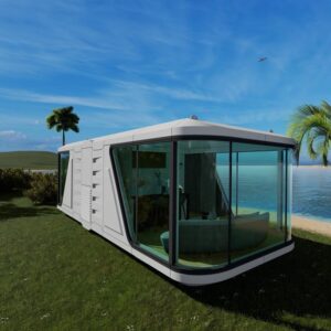 Futuristic Mobile Capsule Home - 1 Bedroom, Full Bathroom, Kitchen & Living Area - Sleek Portable Cabin