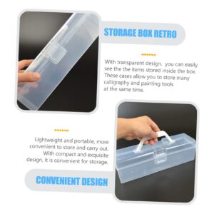 SHINEOFI 4 Pcs Calligraphy Tool Box Clear Pencil Case Large Clear Storage Bins Containers with Lids Sundries Storage Case Painting Tools Storage Case Storage Cases Toolbox Plastic