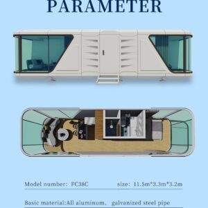 Futuristic Mobile Capsule Home - 1 Bedroom, Full Bathroom, Kitchen & Living Area - Sleek Portable Cabin