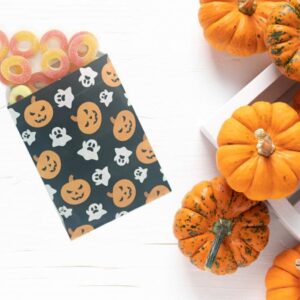 MENDERRY Paper Halloween Treat Candy bags Trick or Treat Bags Treat Bags Party Favor Cookie Bag