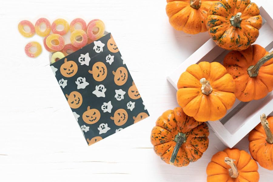 MENDERRY Paper Halloween Treat Candy bags Trick or Treat Bags Treat Bags Party Favor Cookie Bag