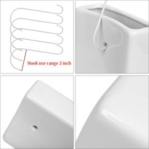 4 Pieces White Ceramic Radiator Hanging Humidifier Set，Controls Dry Air Moisture Humidity with Free Hanging S Hooks，Eco Friendly No Electricity Required, Easy to Clean (Ceramic White)