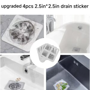 offMess 20PCS, 4X4inches Disposable Shower Drain Cover Hair Catcher Shower Drain Mesh Stickers, Bathroom, Laundry, Bathtub, Kitchen, Sink