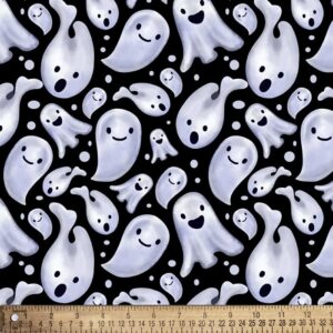 halloween ghosts play digital cotton fabric by the yard