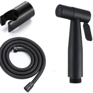 YYXCXXIZ Bidet Hand Held Bidet Sprayer Stainless Steel Spraye Bidet Shower Head with Hose and Bracket Holder - Black Toilet Spray Gun Set Stainless Steel Women's wash Faucet 1.5 Meter Stainless Steel