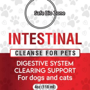 Intestinal Cleanse for Dogs and Cats, Digestive and Intestinal Support, Liquid Herbal Supplement for Gut, Health and Support, Promotes Beneficial Flora Growth, 4 Fl Oz