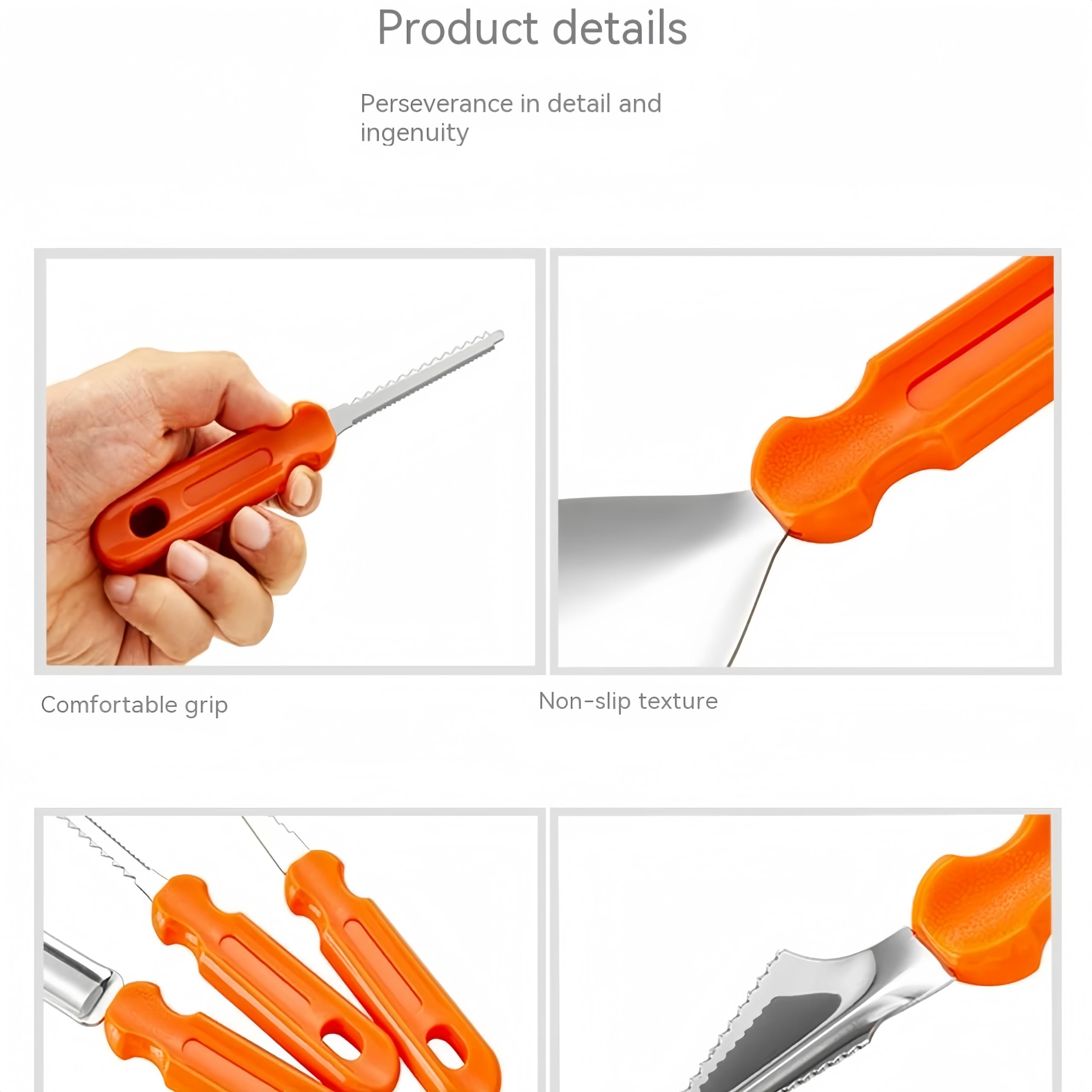 Vvinjinwujin 7 pcs multifunctional pumpkin carving kit - carving knives for pumpkin, clay, soap and wood - perfect for Halloween pumpkin cawing - ergonomic handle - full set of durable storage bags