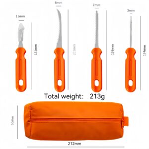 Vvinjinwujin 7 pcs multifunctional pumpkin carving kit - carving knives for pumpkin, clay, soap and wood - perfect for Halloween pumpkin cawing - ergonomic handle - full set of durable storage bags