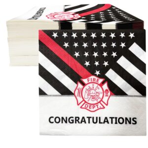 50 pcs firefighter theme napkins, firefighter fireman graduation party retirement party birthday party supplies,firefighter appreciation