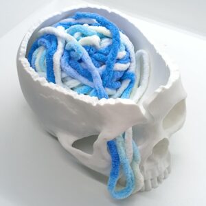 Skull Yarn Bowl Holder Storage for Crocheting Crochet Knitting Accessories，Unique Skull Yarn Bowl Holder 3D Printed