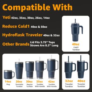 Jmoe USA 42oz, 35oz, 30oz, 26oz Replacement Straw Lid For Yeti Rambler With Handle | Fits Reduce 40oz Tumblers | Fits Hydroflask Traveler 32oz & 40oz | 2-in-1 Leak Proof Accessory (1-Pack)