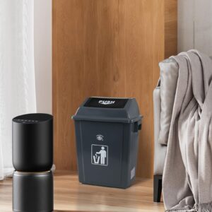 Esdiplot 4 Packs 5 Gallon Plastic Trash Can with Swing Lid, Garbage Bin Waste Basket for Home and Office