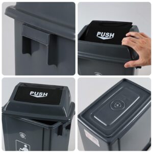 Esdiplot 4 Packs 5 Gallon Plastic Trash Can with Swing Lid, Garbage Bin Waste Basket for Home and Office