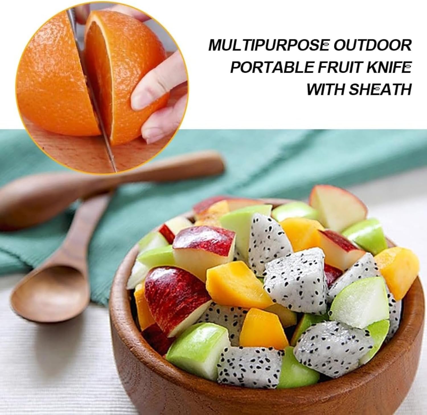 Multipurpose Outdoor Portable Fruit Knife With Sheath - Mini Stick Knife, Multifunction Sharp Stainless Steel Blade Knife, Cuchillo Multiusos Para Fruta PortáTil Para Exteriores Con Funda