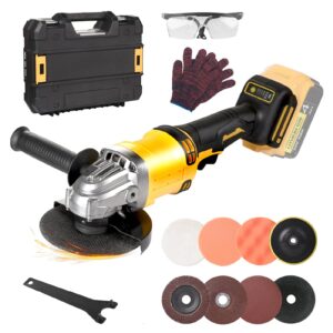 angle grinder compatible with dewalt 20v max battery(no battery) cordless angle grinder,4-1/2" blades brushless grinder for cutting, griding, polishing(10000rpm) battery powered angle grinder