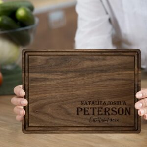 Personalized Cutting Board - Custom Engraved Wood Charcuterie Boards - Unique Christmas, Wedding, Bridal Shower, Anniversary, Housewarming, Real Estate Closing Gift Idea For Couples, Friends, Family