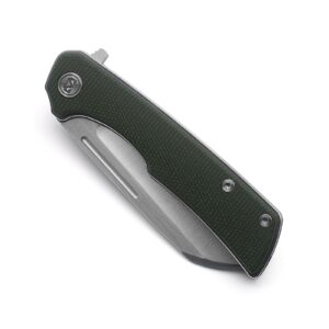 Miguron Knives M Malory Flipper Folding Knife 3.5" Satin 14c28n Blade Green Micarta Handle Outdoor Camping Hiking Pocket Knife MGR-809MGN