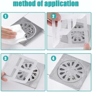 Disposable Hair Drain Stickers, Disposable Shower Drain Cover Hair Catcher Shower Drain Mesh Stickers, Suit for Sewer Filter Screen, Bathroom, Laundry, Bathtub, Kitchen, Human and Pet Hair (20 Pcs)