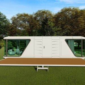 Futuristic Mobile Capsule Home - 1 Bedroom, Full Bathroom, Kitchen & Living Area - Sleek Portable Cabin