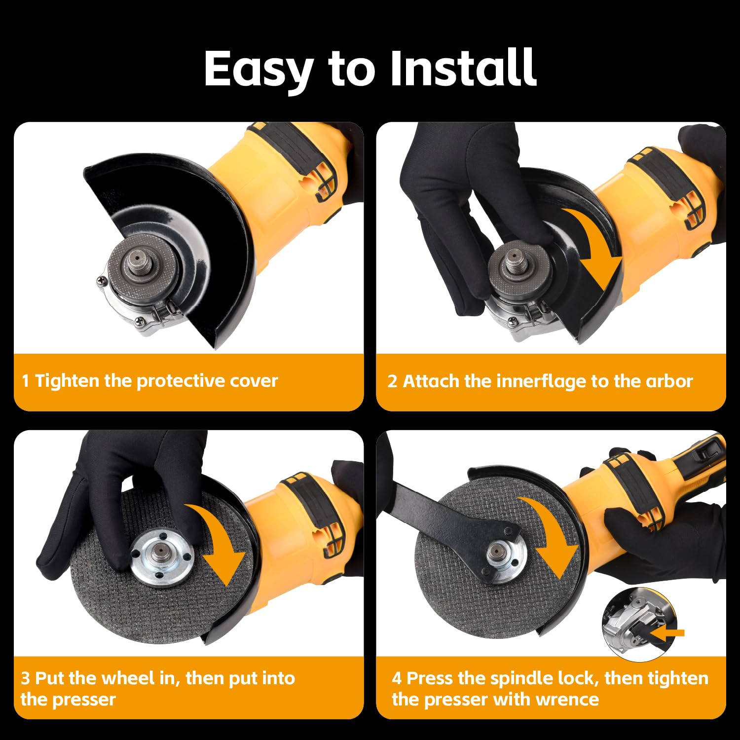 Angle Grinder Compatible with Dewalt 20V Max Battery(NO Battery) Cordless Angle Grinder,4-1/2" Blades Brushless Grinder for Cutting, Griding, Polishing(10000RPM) Battery Powered Angle Grinder