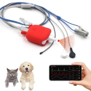 veterinary monitor for dogs, rechargeable spo2 oximeter monitor for cats, ecg monitor equipment for pets, portable non-contact digital thermometer,easy operation & ble4.0 connection