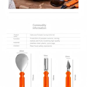 Vvinjinwujin 7 pcs multifunctional pumpkin carving kit - carving knives for pumpkin, clay, soap and wood - perfect for Halloween pumpkin cawing - ergonomic handle - full set of durable storage bags