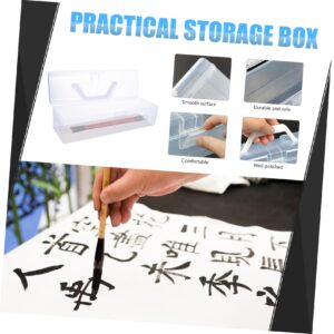 SHINEOFI 4 Pcs Calligraphy Tool Box Clear Pencil Case Large Clear Storage Bins Containers with Lids Sundries Storage Case Painting Tools Storage Case Storage Cases Toolbox Plastic