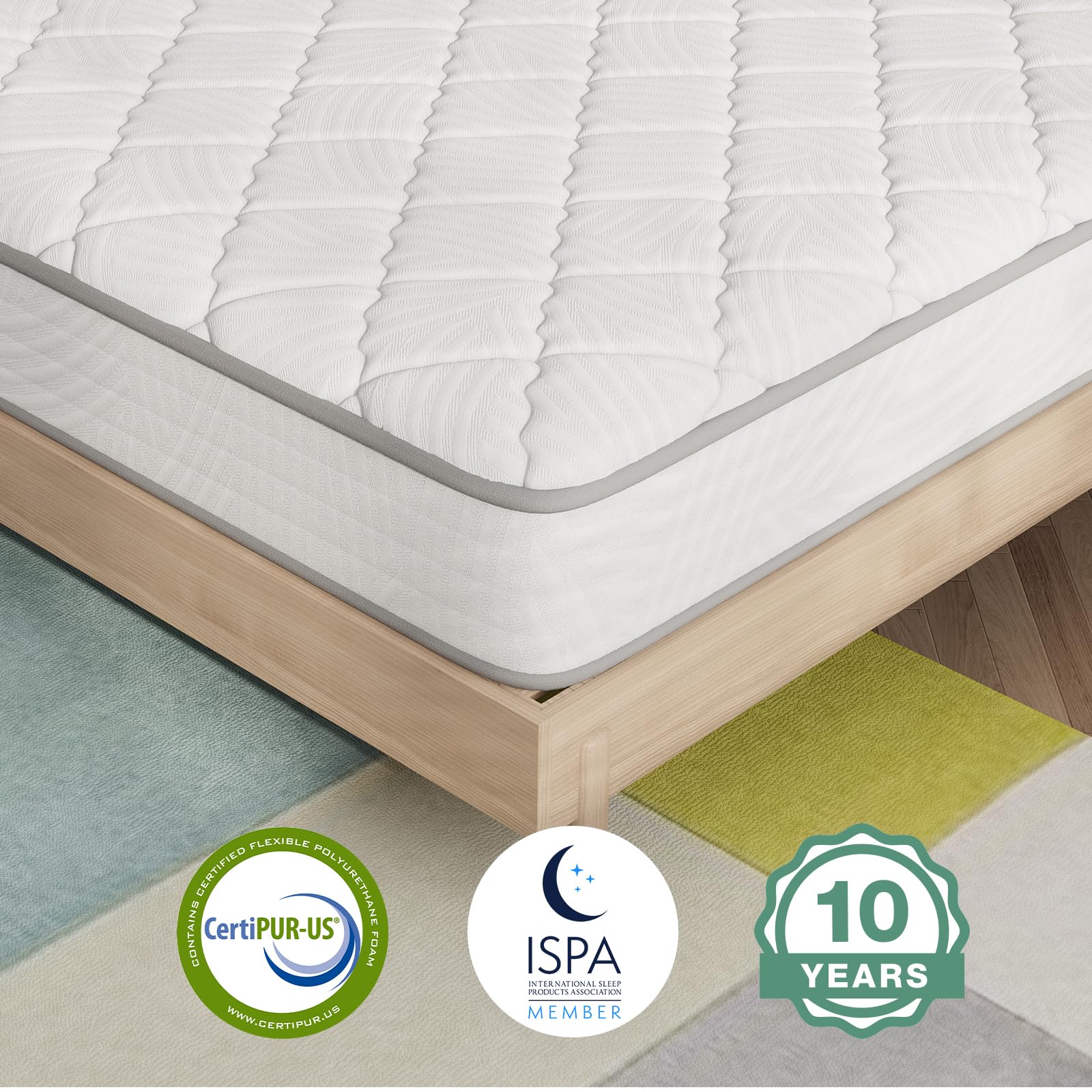 Novilla Full Size Mattress 8 inch, Hybrid Full Mattress in a Box, Innerspring Mattress with Comfortable & Breathable Foam, Supportive Mattress for Back Pain Relief, Certipur-Us Certified