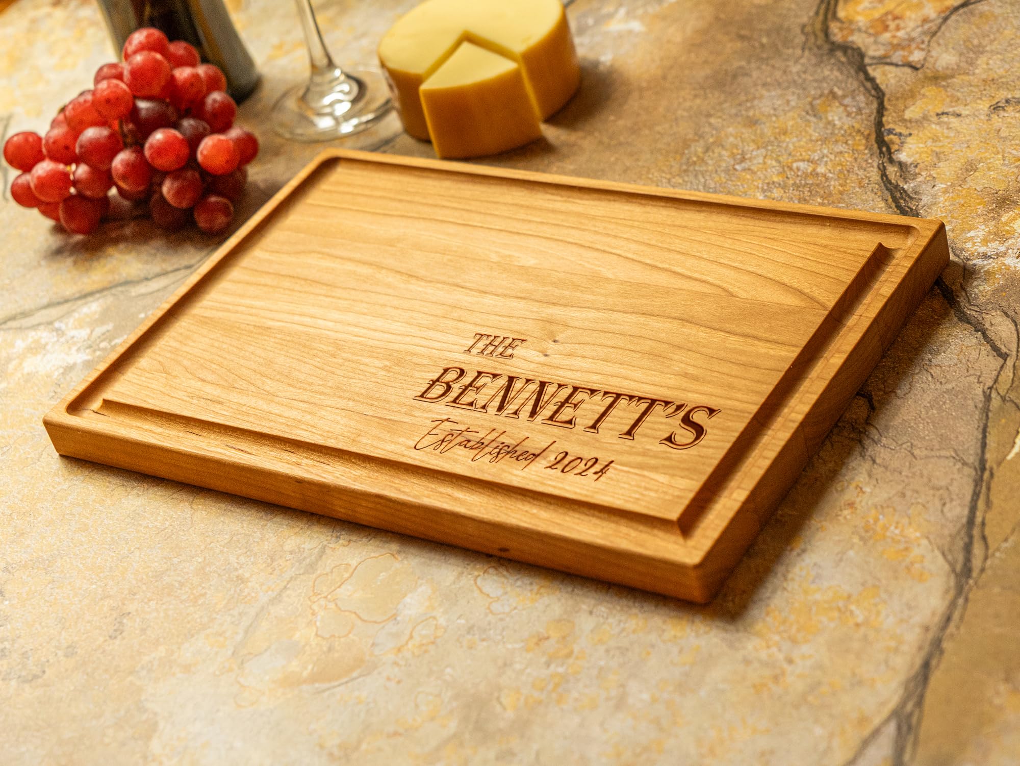 Personalized Cutting Board - Custom Engraved Wood Charcuterie Boards - Unique Christmas, Wedding, Bridal Shower, Anniversary, Housewarming, Real Estate Closing Gift Idea For Couples, Friends, Family