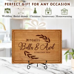 Personalized Cutting Board - Custom Engraved Wood Charcuterie Boards - Unique Christmas, Wedding, Bridal Shower, Anniversary, Housewarming, Real Estate Closing Gift Idea For Couples, Friends, Family